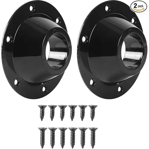 2-Pack Black Aluminum RV Table Base, Floor Mount Pedestal Stand with Mounting Screws for Camper Trailer