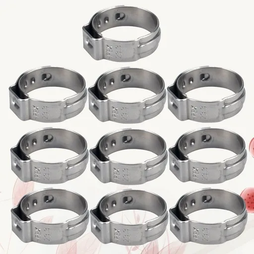 10- /4 Inch Stainless Steel Single Ear Hose Clamps Water Hose Clips Finish
