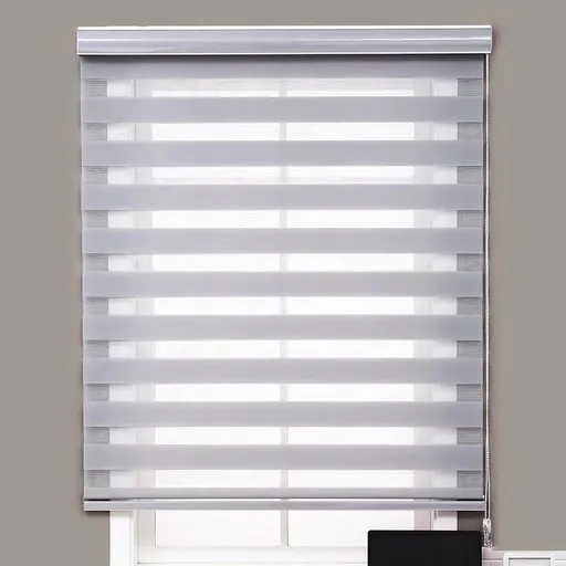 Day-Night Zebra Roller Blind, Grey Light-Filtering Window Shade, 50 x 120 cm