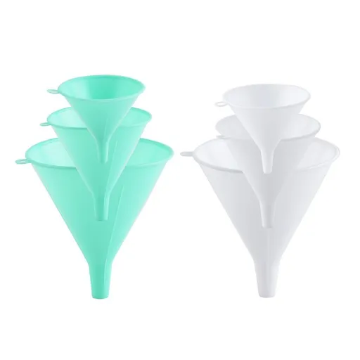 Plastic Kitchen Transfer Oil Water Vinegar Liquid Filter Funnel 3 in 1 Green, Used for Kitchen Quick Cleaning Transfer Container