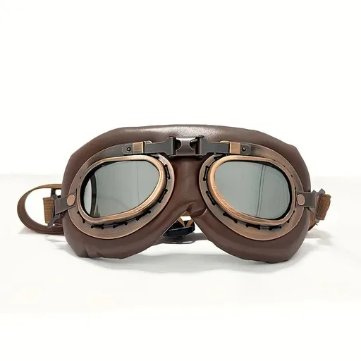 Retro Aviator Dog Goggles | Windproof & UV Protection Adjustable Foldable Sunglasses for Medium-Large Dogs(Bronze-silver lens)