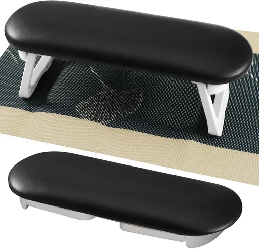Nail Armrest - foldable - Nail Stylist Armrest - PU leather nail hand rest - with table mat - for nail technology - Nail Cushion - nail hand cushion for manicure salon use - Manicure pads - Manicure Cushion - Nail armrest cushion - Black