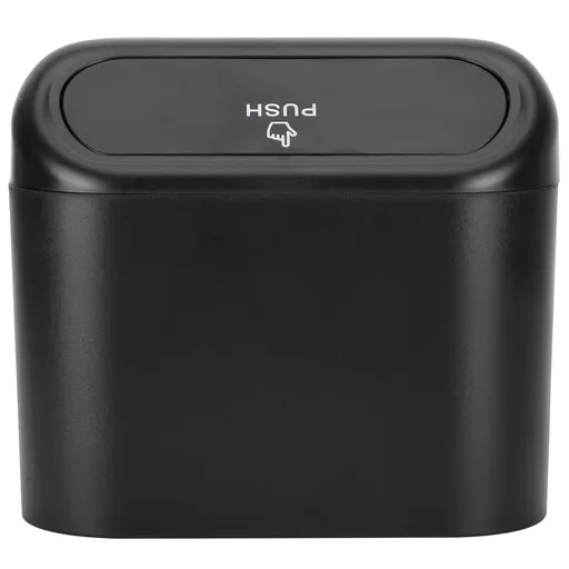 Car Trash Can Portable Hanging Garbage Waste Bin with Lid Vehicle Interior Accessory Black