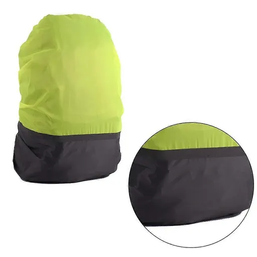 Dustproof Rain Cover Waterproof Backpacks Rain Cover with Reflective Strips - Fluorescent Green & Gray S