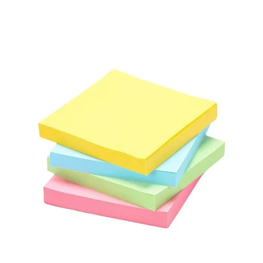4 Pads Colours Removable Sticky Notes, Self-Stick Notes for Post, Office, School Supplies, 100 Sheets Per Pad