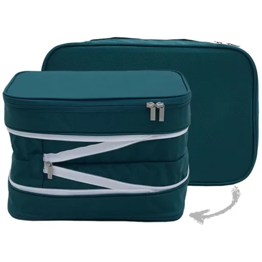 Travel Essentials Luggage Organizer l Self Compression Organizer for Travel l Overnight Trip, Road Trip, Beach, Cruise（L）