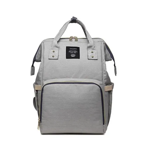 Luxury Multifunctional Diaper Nappy Backpack Maternity Mummy Changing Bag - Light Gray