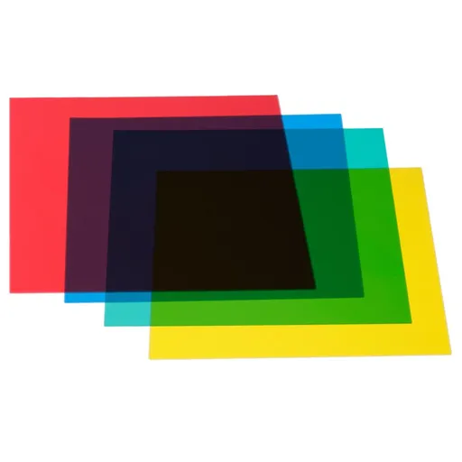 4pcs Gel Light Filter Color Correction Colored Overlays Transparent Color Film Lighting Gel Filter Plastic Sheets Correction