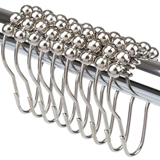 Shower Curtain Hooks Antirust Double Glide 7x3.8CM 12 Piece