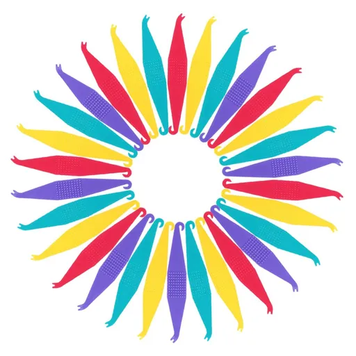 30 Pcs Multicolored Dental Elastic Rubber Bands Placers for Braces Disposable Plastic Orthodontic Elastic Placers