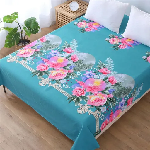 Duo Duo Quilt Cover Set Twill Geometric Pattern Azure blue floral 2.2x 2.4 m quilt cover