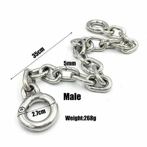 House Of Dasein Stainless Steel Toe Cuffs Chains Metal Shackles Foot Bondage Sex Slave Bdsm Toy - Male