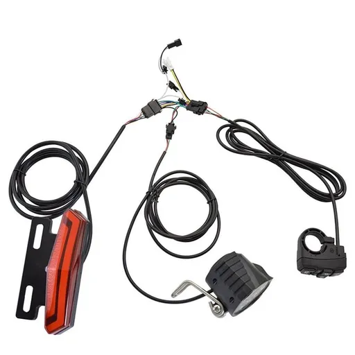 E-Bike Front Brake Rear Light Set 24/36/48V Bike Rack Lamp with Horn Headlight Switch Electric Bike Tail Light