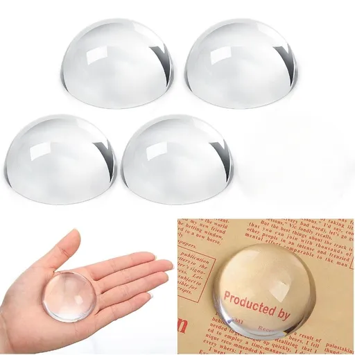 3Pcs Crystal Dome Magnifier 3 Sizes Paperweights Glass Paperweight Reading Magnifying Glass Clear Optical Half Ball Lens for Office Desk Home Gift(1.57in, 1.97in and 2..36in)