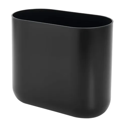 "Design Slim Oval Plastic Waste Basket, The Matte Black SMALL WASTE CAN STURDY BASE