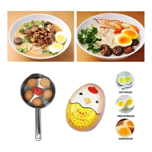 Cartoon Egg Timer Sensitive Hard & Soft Boiled Egg Color Changing Indicators Kitchen Boiled Egg Temperature Observer Egg