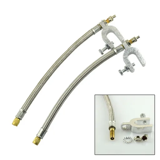 2 Pieces Dual Wheel Valve Stem Extender Extention 9.8' Stainless Steel Flexible