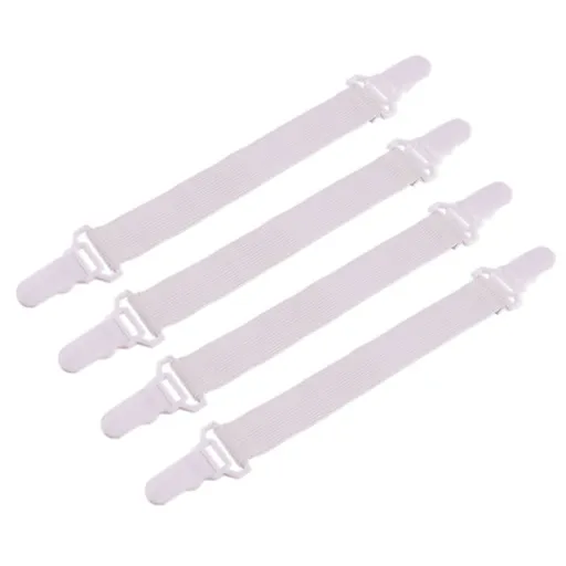4Pcs Bed Sheet Holder Straps Sheet Stays Keepers Bedsheet Holders Fasteners, Fitted Sheet Clips Grippers Sheet Fasteners