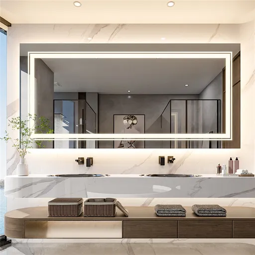 Interior Ave - 120 x 60cm Rectangle Frameless LED Bathroom Mirror