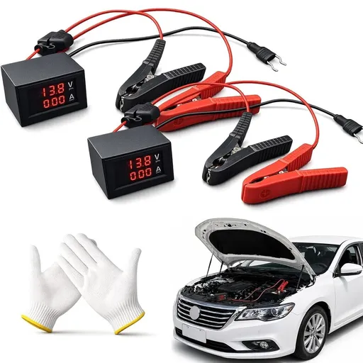 Car Battery Drain Tester, Automotive Parasitic Leakage Detector Tool with Voltage Current Display, Dark Current Diagnostic Tester with Clips, No Multimeter Needed for Cars, Trucks and RVs