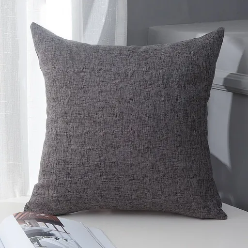 Le Su Cotton Linen Cushion Solid Color with Core 69# dark gray 45*45-single pillowcase