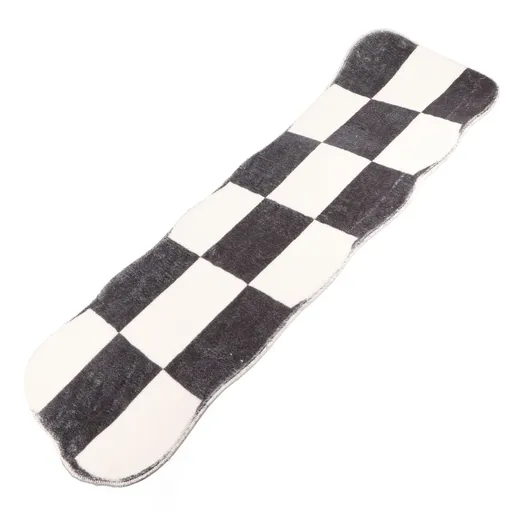 Runner Rug Black White Plaid Pattern Vintage Style Water Absorbent Stain Resistant Runner Carpet for Home Room Type1 40x120cm
