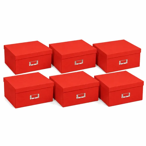 6x Italplast Eazi Fold A3 Paper Document Storage Boxes in Red