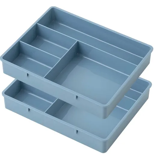 2 Pack Drawer Organizer Dresser Desk Drawer Dividers Storage Box - Multi-Use Drawer for Flatware,Jewelry and Gadgets