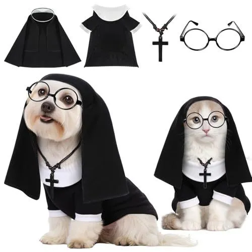 Amor Pet Clothing Nun Costume for Dogs Cats Nun suit M