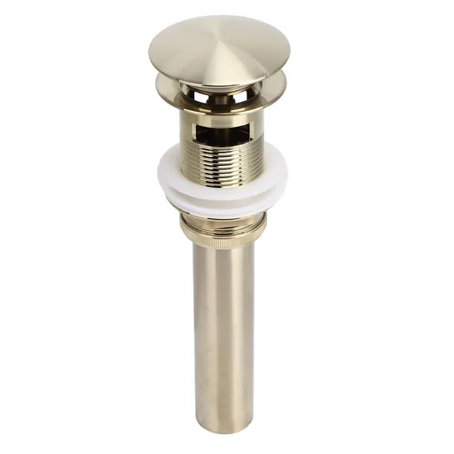Pop Up Basin Drain Copper G1/4 Brushed Gold Corrosion Resistant Easy Installation Bathroom Washbasin Sink Drain