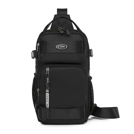 Black Stylish Multi-Functional Men's Chest Bag - Lightweight Crossbody Sling Pack