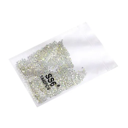 1440Pcs Glitter Rhinestones Crystal Flat Clear Bottom Glass Nail Art Nail Drill - Coloured Crystal-SS6