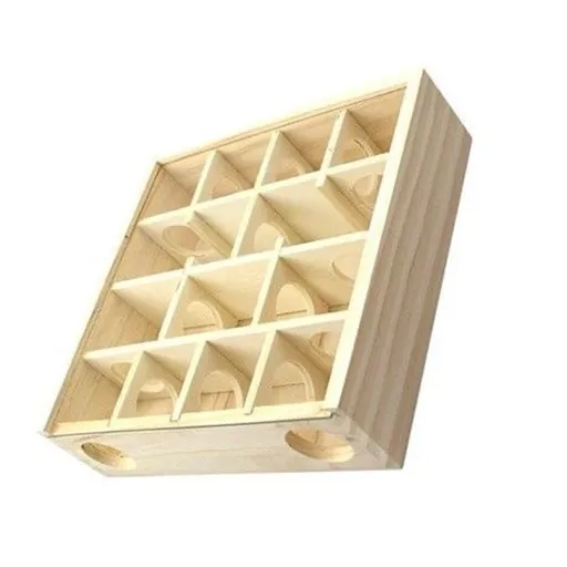 Wooden Hamster Tunnel Maze with Cover, Hideout & Tunnel Exploring Toys for Dwarf Hamsters Mice Small Gerbil