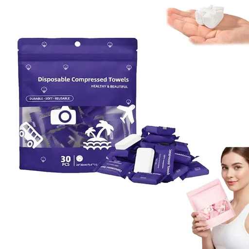 Disposable Compressed Face Towels, Ultra Soft Large Size Compressed Towel Tablets Portable Washcloth for Travel Camping Hiking Outdoor Sports Beauty