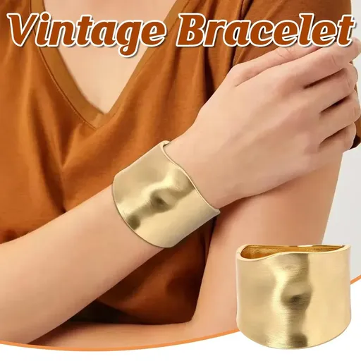 Wide Edge Exaggerated Bangle Fashion Bracelet Vintage Style Premium Jewellery