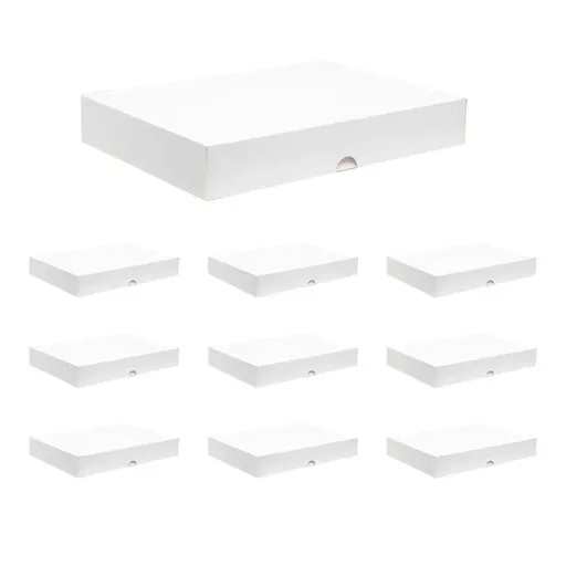 Premium Shirt Packaging Boxes 350g White Cardboard 2Sizes Easy Storage Flat Pack - 25pcs-11*8.5*1.5inch
