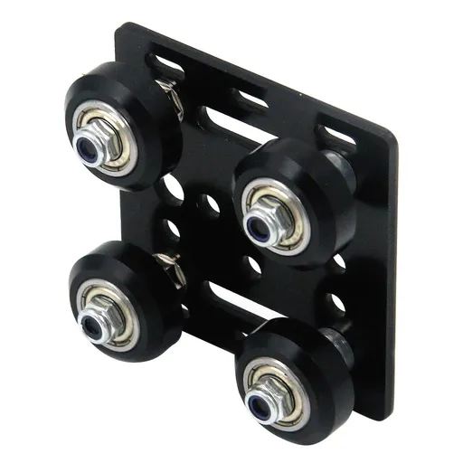 Wheel Plate for Aluminum Profile V Style Slot Support Plate for CNC and 3D Printer Parts with Black Wheel 3D Printer Accessories