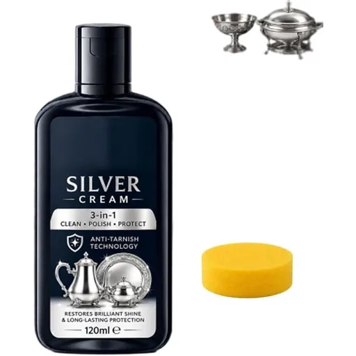 Anti-Tarnish Silver Polish Cream, Silver Polishing Cream, Silver Polish Silver Polish Cream Paste, 3-in-1 Cream, Cleaning, Polishing, And Surface Protection, Instant Mirror Shine