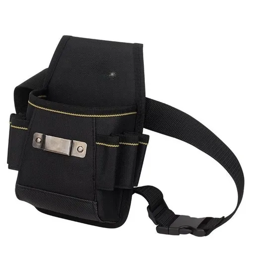 Tool Belt Pouch,with Adjustable Belt, Multiple Storage for Technician for Electrician Tools (Black,noiy bag)