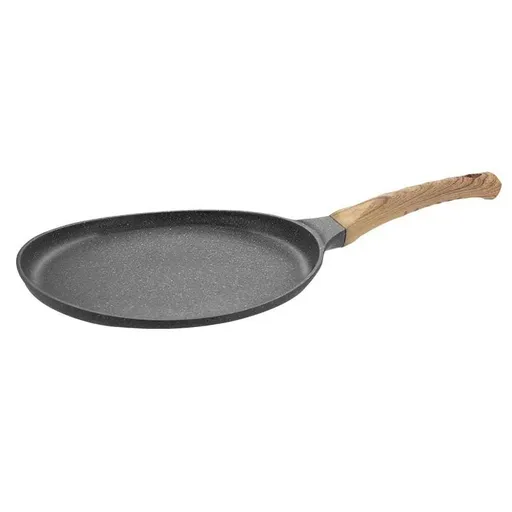 26cm Non Stick Crepe Pan Wooden Handle Induction Compatible Flat Skillet Frying Pan
