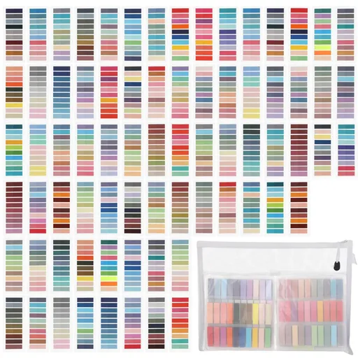 14800PCS Morandi Color Index Tabs, Transparent Writable Reusable Page Markers, 1.81 x 0.71 in Annotation Sticky Tabs, Waterproof Plastic for Books, Journals, Office, Home