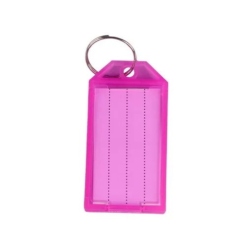 Plastic Key Tags with Label, 6 Pack Key Chain Tag Identifiers Bulk Colored Tough Keychain Ring Tags for ID Luggage