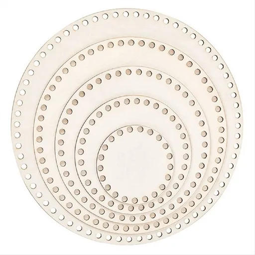 5 Size Wooden Basket Bottom, Round Circle Blank Crochet Basket Wood Base for DIY Basket , (3.9/5.9/7.9/9.9/11.9Inch)