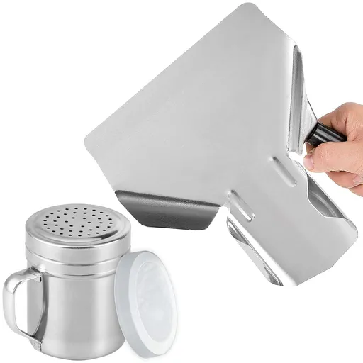 Popcorn Scoop Right Handle and Medium Holes Dredge Set - Metal Popcorn Scooper - rench ry Scoop - No Seasonings/Consumables included