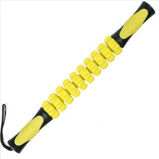 Yellow Deep Tissue Massage Roller Stick for Muscle Soreness & Recovery - Portable Fascia Release Tool