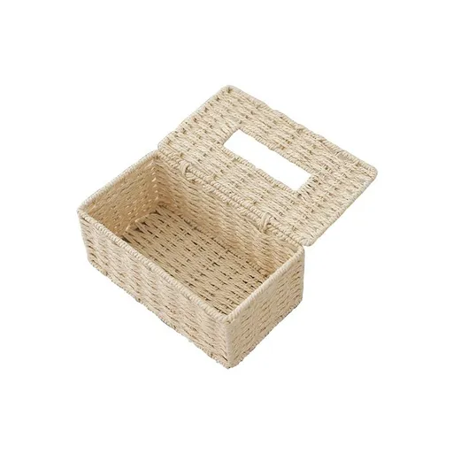 2PCS Tissue Box Cover Rectangle Tissue Box Rattan Tissue Box Holder,Wicker Decorative Tissue Holder for Bathroom Toilet Living