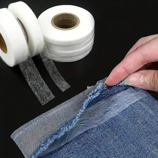 1 Roll No Sew Hemming Tape, strong iron on adhesive fabric tape for quick clothing repairs and DIY crafts, One Size