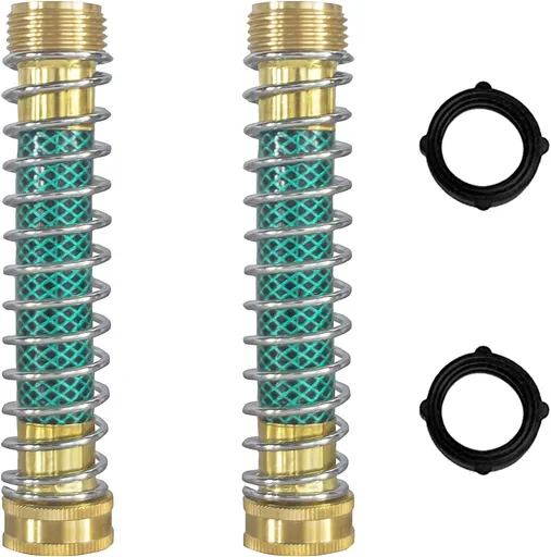 Garden Hose Protector, Hose Extension Adapter with Coil Spring, 2 Pack