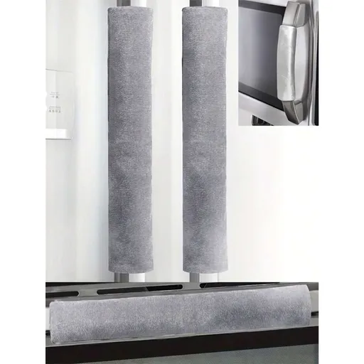 Refrigerator Door Handle Covers, Set of 4（2 pairs）, Non-Slip Fridge Handle Covers, Washable Appliance Handle Covers, Keep Your Kitchen Clean, Freezer Microwave Oven Dishwasher Handle Protector(Gray)