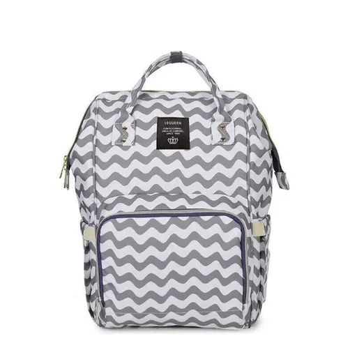 Luxury Multifunctional Diaper Nappy Backpack Maternity Mummy Changing Bag - Wavy Grain
